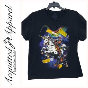 Marvel Deadpool Riding Maximum Effort Comic Tee XL